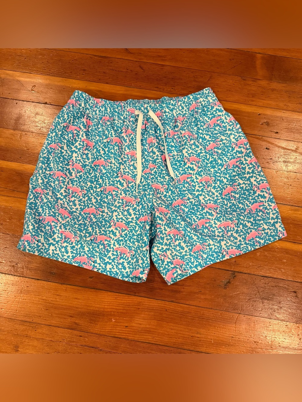 Chubbies Blue and Pink Flamingo Swim Shorts